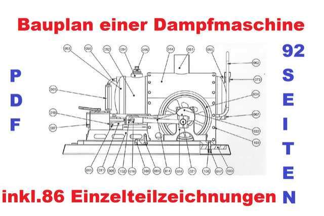 Bauplan Dampfmaschine Modellbau PDF 92 Seiten Technische Zeichnung
